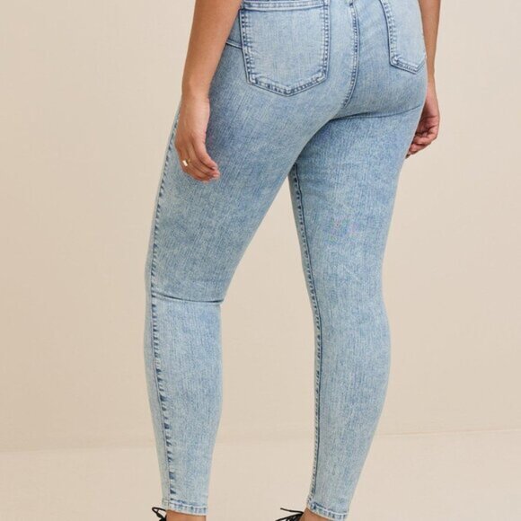 Torrid Acid Wash Bombshell Skinny High-Rise Jeans Button Fly Size 24 90's Y2K - Picture 2 of 7